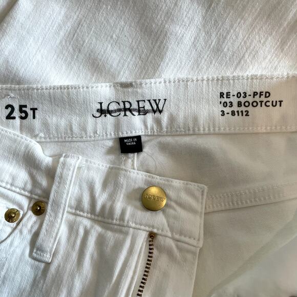 J.Crew Bootcut Jean 2003 Super Stretch Denim Vacation Date Trip CH692 White 25T - Picture 12 of 16